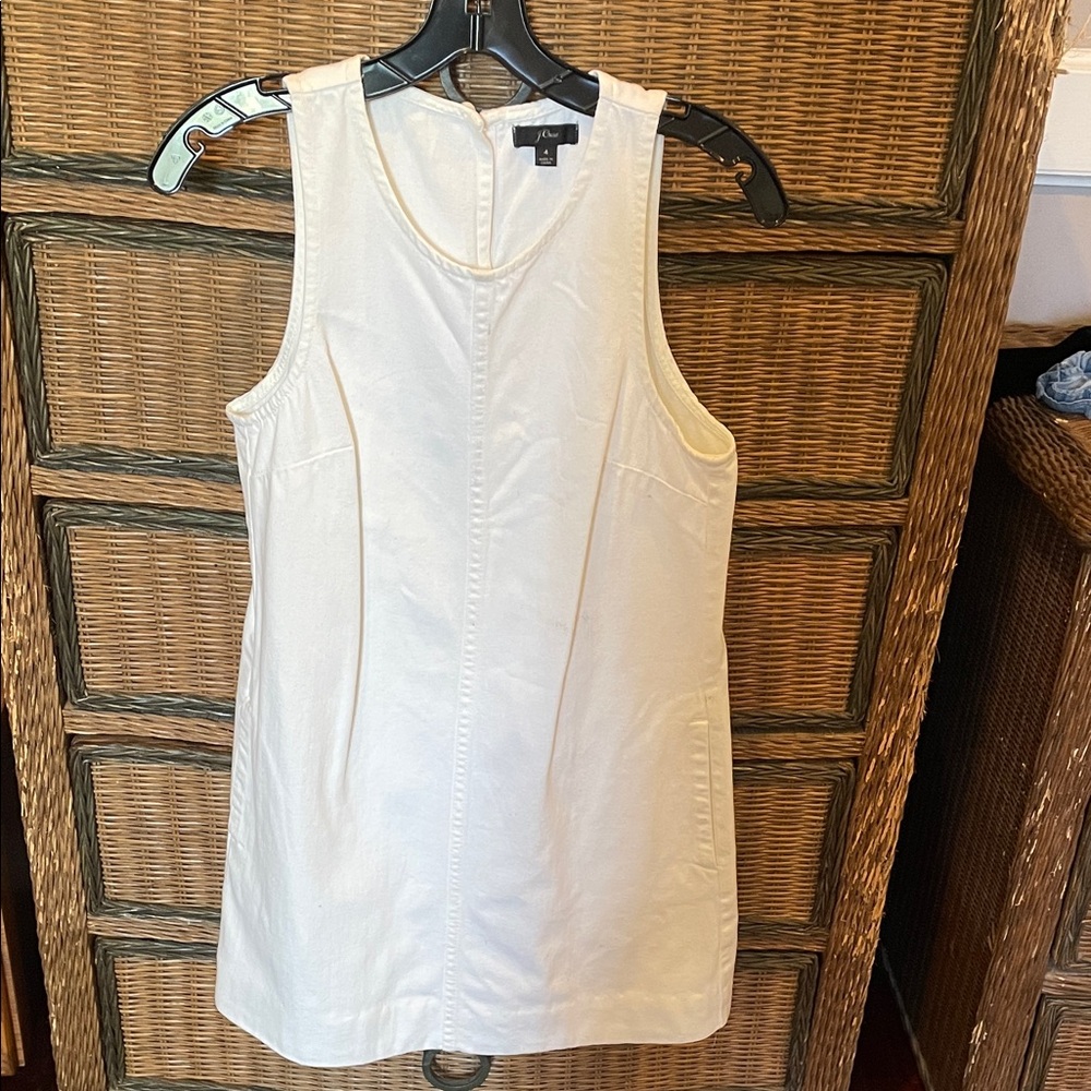 J. Crew White Sleeveless Shift Tank Dress